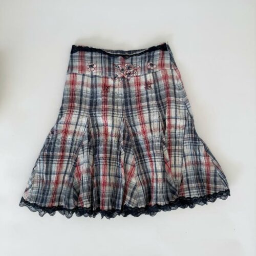 BLUE & RED PLAID SKIRT