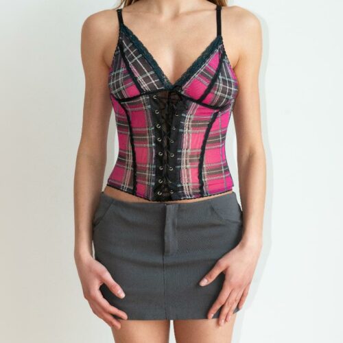 FUXIA PLAID CORSET