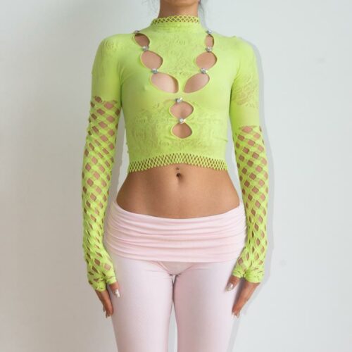 POSTER GIRL NEON GREEN TOP
