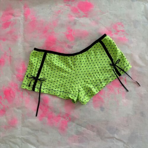 NEON GREEN POLKA MICRO-SHORTS