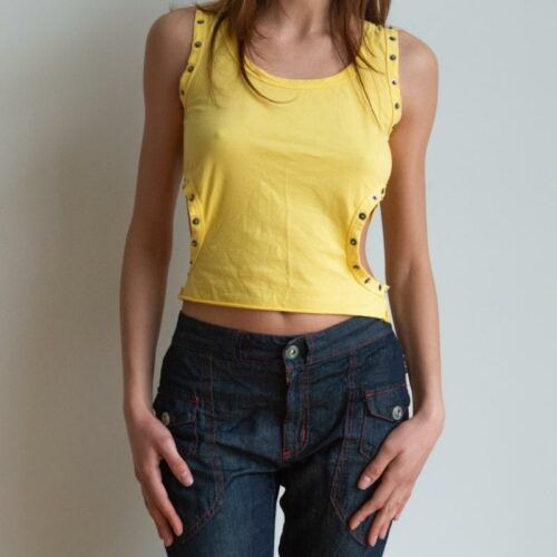 YELLOW STUDDED TOP